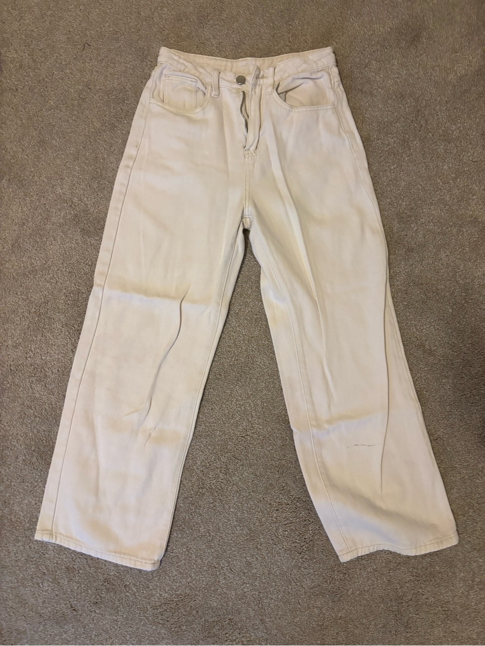 women's Cream Straight-Leg Jeans